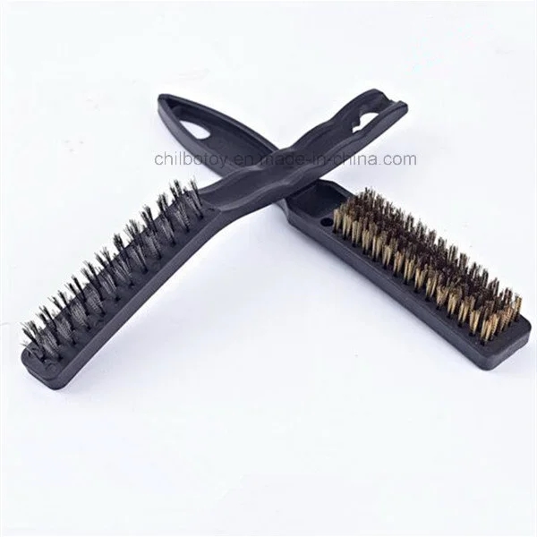 One Ended Utility Plastic Handle Brass Wire Brush