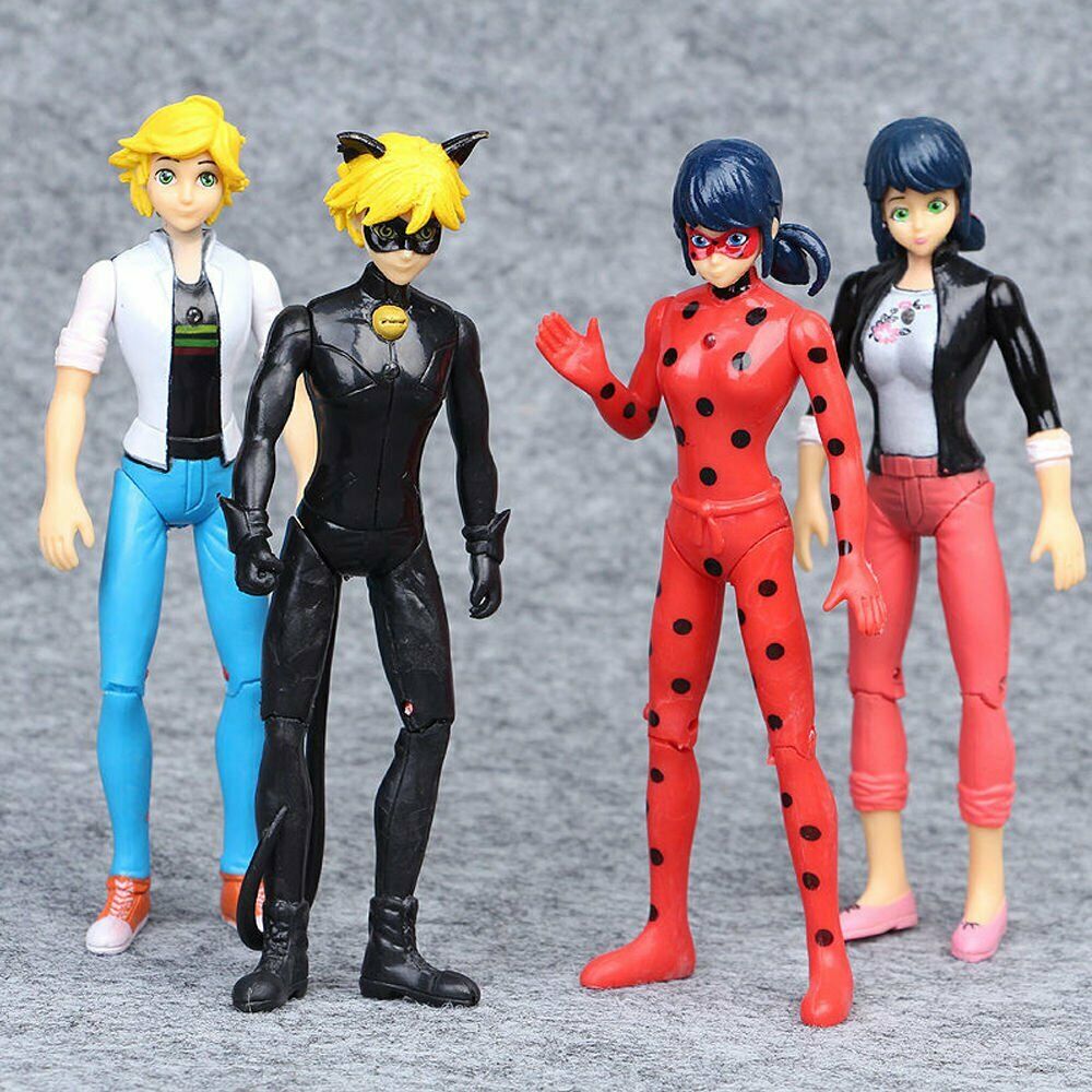 6Pcs Miraculous Ladybug Tikki Noir Cat Plagg Adrien Action Figures Doll Gift Toy