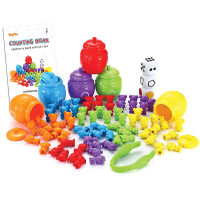 Plastic Counting Sorting Bears Toy Set with Matching Sorting Cups Toddler Game for Pre-School Learning Color Recognition Stem Education