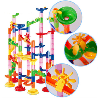 DIY Creative Assemble Kit Toys Block Toys Set Track Ball Roll Construction Building Blocks for Children Learning and Educational Game