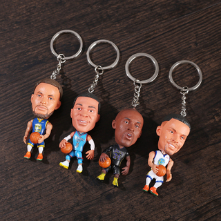 The Vivid Custom Made Popular Super Player Star Basketball Player Plastic Action Figure Keychain for Decoration