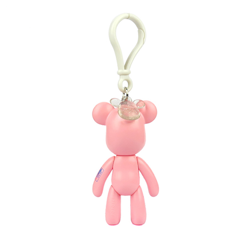 Cartoon Shaped Bear Animals Model Toys PVC Keyring Action Figure Bag Keychain for Girls
