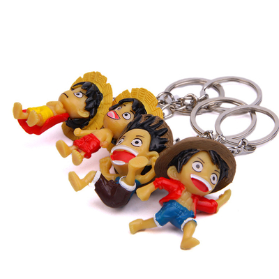 High Quality Make Your Own Design Miniature Anime Action Figure Keyring Luffy Action Figure keychain