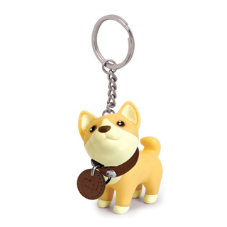 OEM/ODM 3D Plastic PVC Injection Personalised Cartoon Shaped Dog Animal Action Figures Toys Keychain