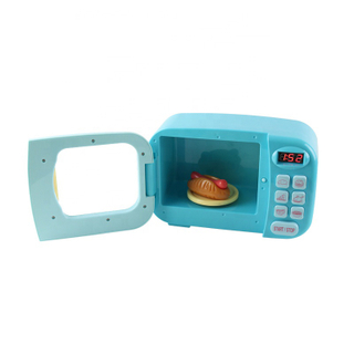 Hotsale DIY Food Cooking Game Happy Role Play Cute Small House Appliances Plastic Smart Microwave Oven Kitchen Set Toys for Girls