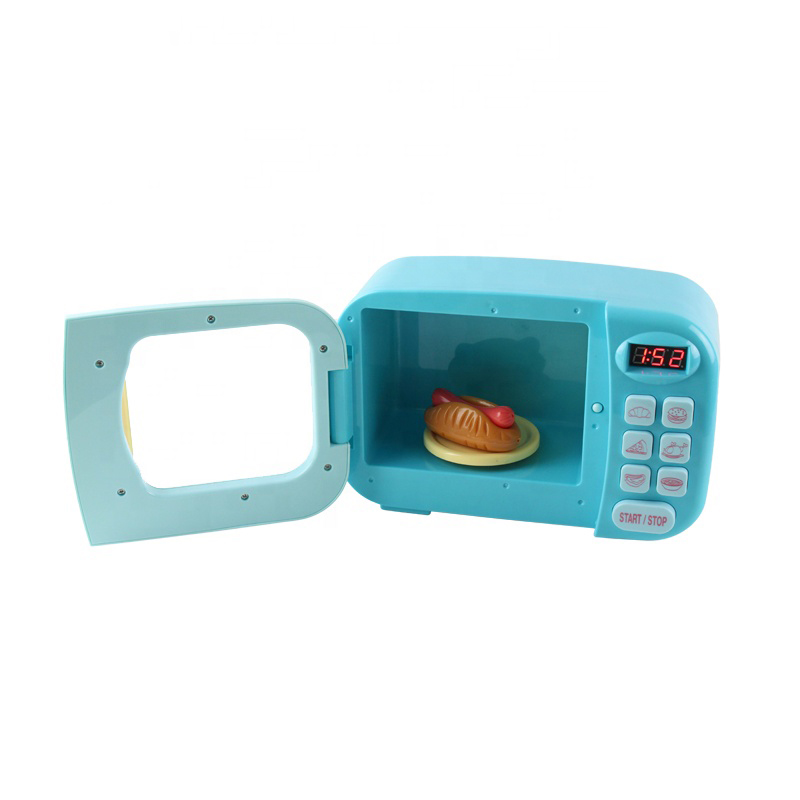 Hotsale DIY Food Cooking Game Happy Role Play Cute Small House Appliances Plastic Smart Microwave Oven Kitchen Set Toys for Girls