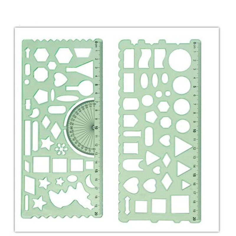Plastic Ruler with Drawing Template Stencil/Ruler Stencil