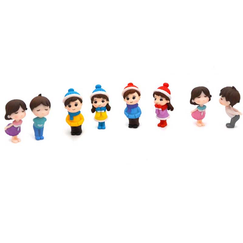 OEM Custom Make Cute Girl Toy Action Figure Wedding Party Gift Mini Cartoon Girl Boy Simple Small Plastic Figure Toys