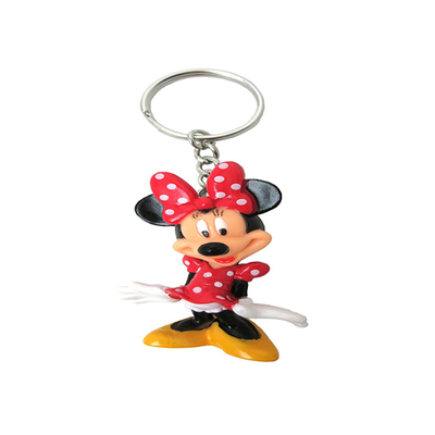 Classic PVC Cartoon Character Cute Duck Animal Action Figure Keychains, Lovely Mouse Animal Keyrings for Promotion