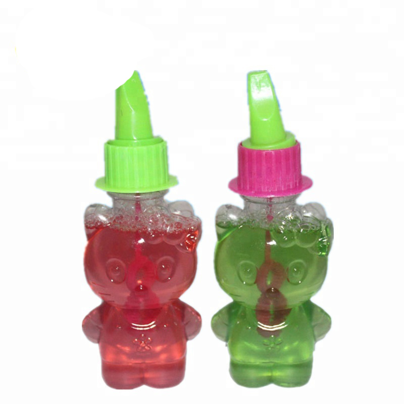 Custom Made Happy Bear Shaped Plastic Pet Bubble Bottle Toys