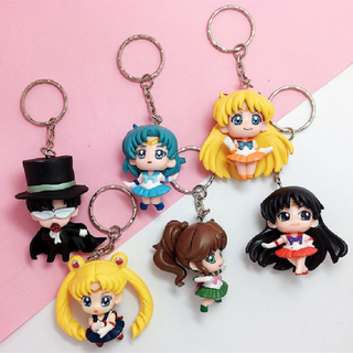 Custom Hot Sale Cartoon Sailor Moon PVC Keychain Plastic Key Chain