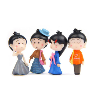 Custom Made Personalized Plastic/PVC Miniature Action Figure Model Keychain Cartoon Decoration Souvenir Keychain Doll Family Keychain Set