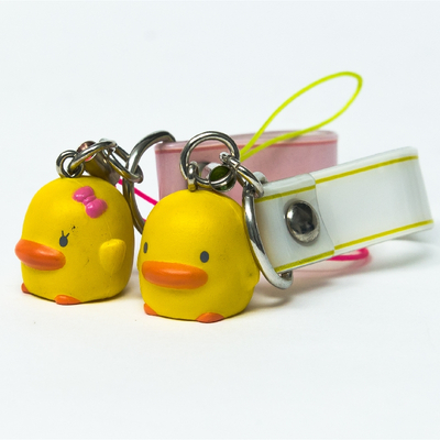 Cute Plastic Yellow Duck Keychain Cartoon Animal Bag Hanging Pendant Keychain Keyring