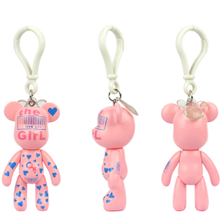 Cartoon Shaped Bear Animals Model Toys PVC Keyring Action Figure Bag Keychain for Girls