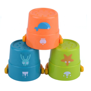 High Quality Play Water Bucket Stacking Cup Toys Bath Time Fun for Baby