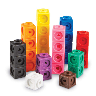 Plastic Sorting Small Cube Blocks Toys Set Counting Square Building Block Toys Educational Learning Toy