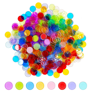 Transparent 8 Colors Clear Bingo Counting Chip Plastic Toys