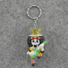 Sromda One Piece Cartoon Character Anime Action Figure Set Keychains PVC Luffy Figure with Keyrings