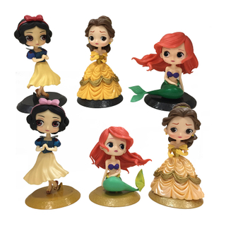 Q Version Anime Princess Snowwhite Mermaid Cake Toppers Birthday Action Figures