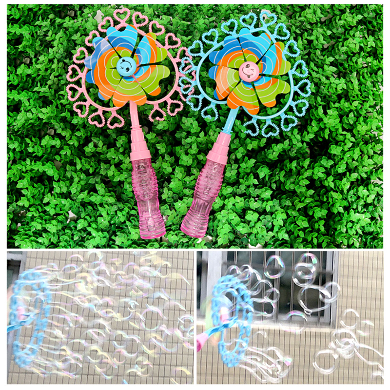 New Style Plastic Material Bubbles Blower Windmill Style Bubble Toys for Boys and Girls Fun