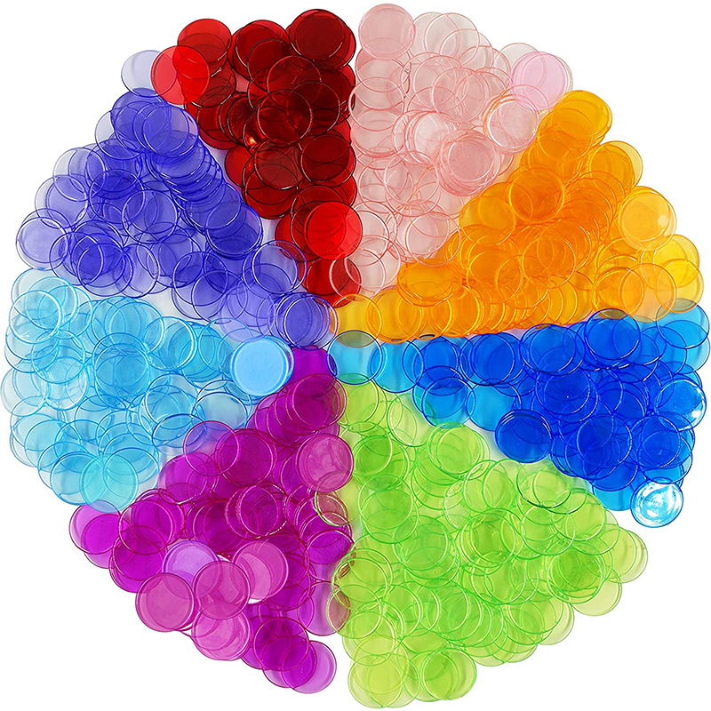 Transparent 8 Colors Clear Bingo Counting Chip Plastic Toys