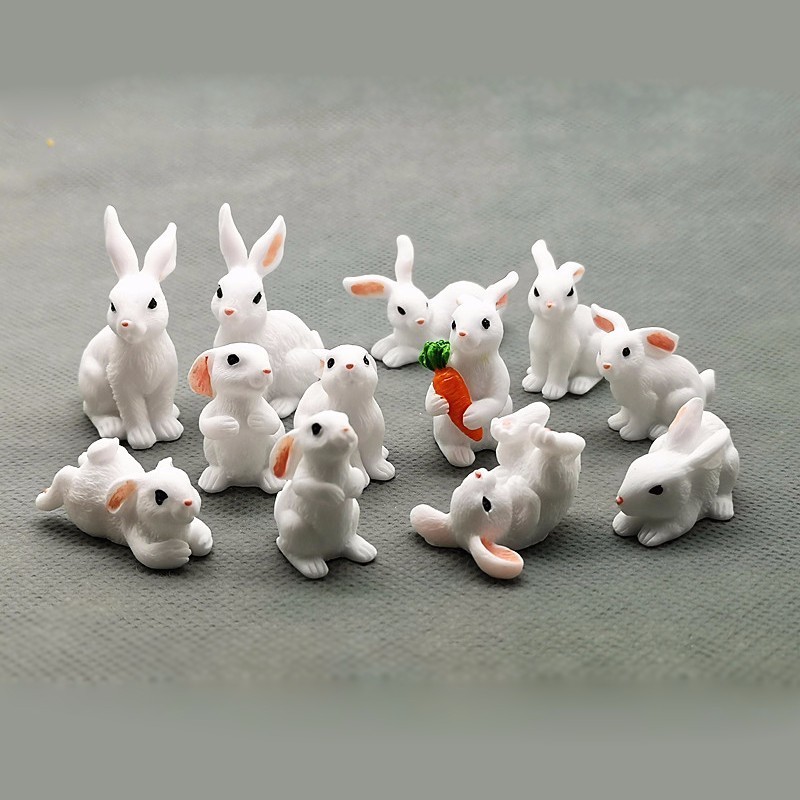 Make Your Own Design Cute Plastic/PVC Miniature Animals Bunny Family Rabbits Anime Action Figure for Fun