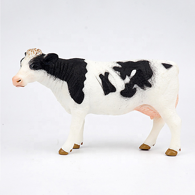 Custom Made Lovely Plastic Injection Miniature Animal Action Figurines Plastic Cow Model Figures
