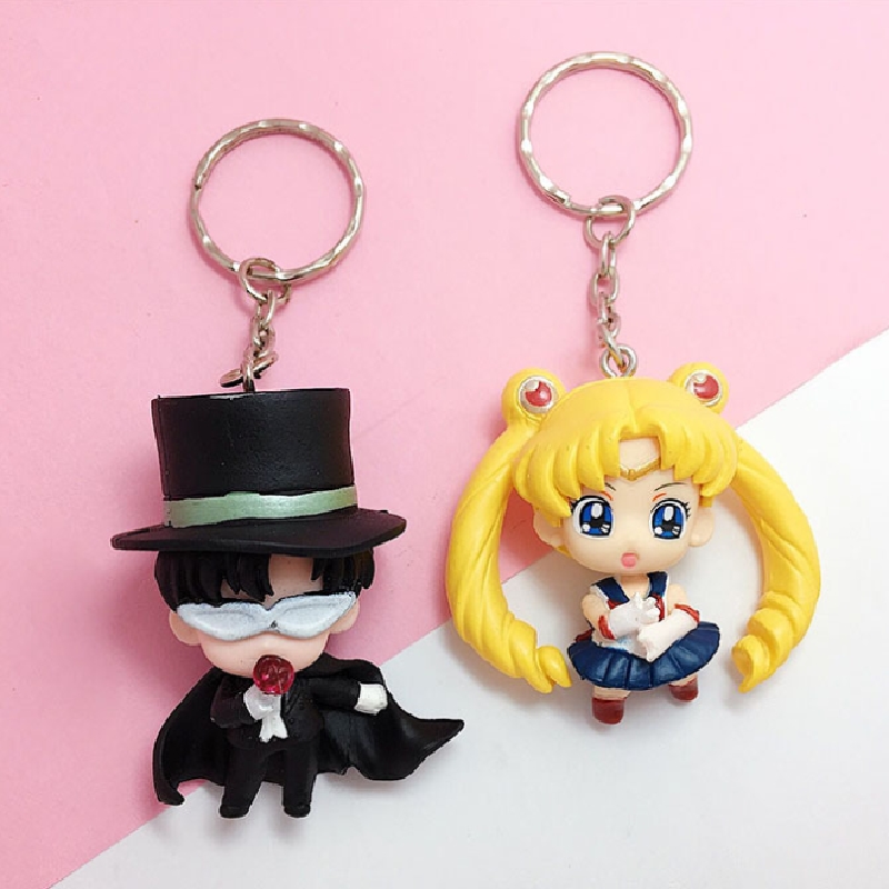 Custom Hot Sale Cartoon Sailor Moon PVC Keychain Plastic Key Chain