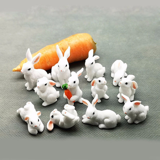 Make Your Own Design Cute Plastic/PVC Miniature Animals Bunny Family Rabbits Anime Action Figure for Fun