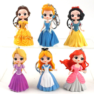 China Manufacturer PVC Miniature Anime Action Figure Cartoon Character Princess Action Figure Keychain for Girl