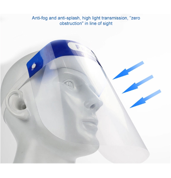 Custom Logo Transparent Protective Full Face Shield Mask with Sponge 