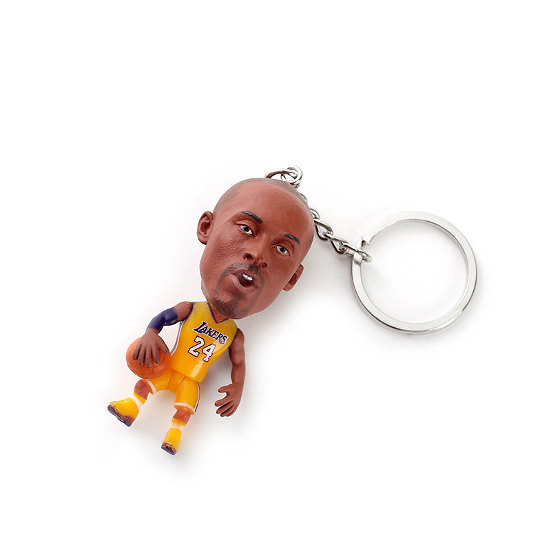 The Vivid Custom Made Popular Super Player Star Basketball Player Plastic Action Figure Keychain for Decoration