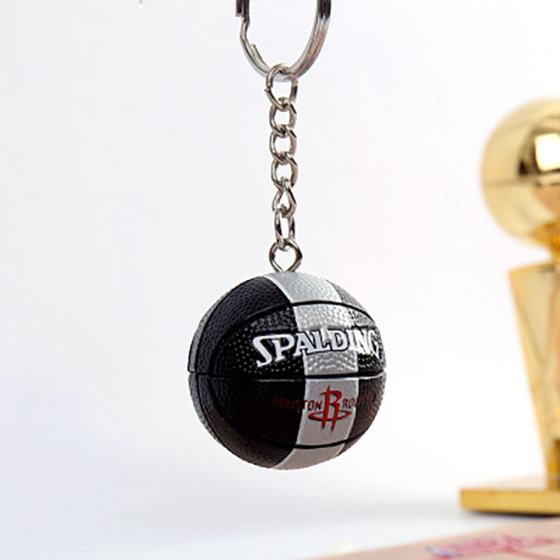 Promotional Gift OEM/ODM 3D Plastic Mini Basketball Toy Keychain for Decoration